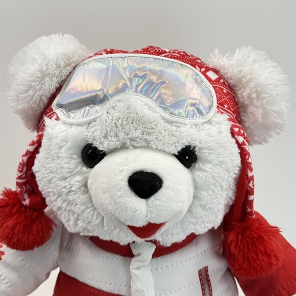 Snowflake Teddy Other - Snowflake Teddy 2022 Plush Bear 20" Red White Winter Ski Outfit Stuffed Toy Soft